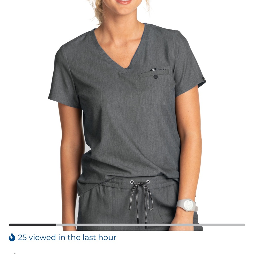 EUC beyond scrubs heather grey scrub top
